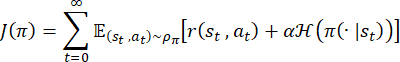 Policy gradient formula, Σ[ET] in reinforcement learning, optimization symbol, educational use.