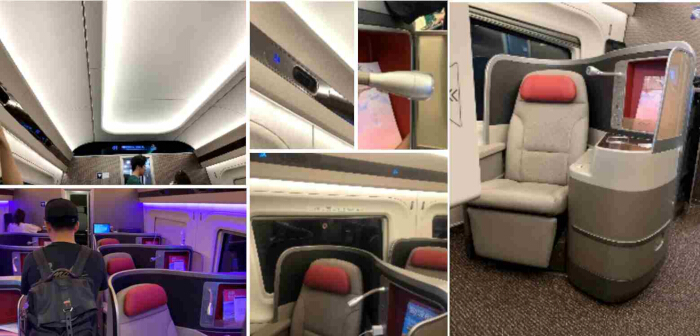 figure-protocol-1 Train interior design; luxury seating arrangement and LED lighting detail in passenger cabin.
