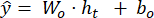figure-protocol-35 Linear regression formula, ŷ = Wo·ht + bo, illustrating output prediction in computational model.