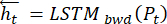 Neural network equation: LSTM backward pass formula; diagram used in machine learning research.