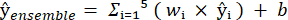 figure-protocol-49 Ensemble learning equation, Σwiŷi+b, equation, machine learning, prediction model formula.