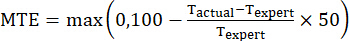 MTE formula, max function for performance evaluation; mathematical equation, educational use.