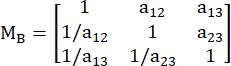 Matrix equation for MB, symbol, mathematical matrix representation, linear algebra concept.