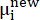 mu symbol with subscript i and superscript new
