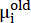 Mathematical symbol: old mu subscript i, representing chemical potential change in processes.