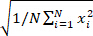 Standard deviation formula, Σ(N i=1 xᵢ²/N), mathematical equation for data variability analysis.