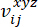 v<sub>ij</sub><sup>xyz</sup> mathematical symbol, vector component analysis in algebra equation