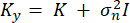 Equation for linear modeling, \( K_y = K + \sigma_n^2 I \), highlighting mathematical concept.