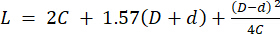 Equation for calculating L in mathematical diagram.