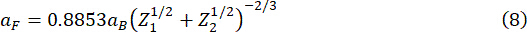 figure-protocol-15 Static equilibrium formula, \( a_F = 0.8853a_B(Z_1^{1/2} + Z_2^{1/2})^{-2/3} \).