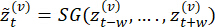 Savitzky-Golay filter equation, method for data smoothing in signal processing, mathematical formula.