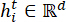 Mathematical formula, recurrent neural network hidden state symbol, educational diagram.