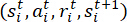 Dynamic system state formula, reinforcement learning equation, sequence of state-action pairs.