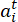 Superscript notation, represents variable "a" raised to the "t" power in mathematical expressions.