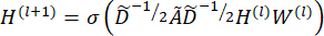 Graph neural network propagation equation; sigma activation; adjacency matrix; mathematical formula.