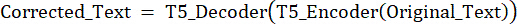 T5 text correction formula, T5_Decoder(T5_Encoder), coding method.