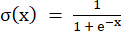 Sigmoid function equation σ(x)=1/(1+e^-x); diagram for logistic regression, neural networks.