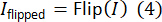 Equation showing image flipping process: \(I_{\text{flipped}} = \text{Flip}(I)\), method diagram.
