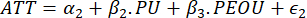 ATT formula equation for modeling technology acceptance.