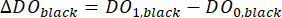 Static equilibrium equation ΔDO_black=DO_1,black−DO_0,black; formula analysis method.