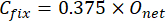 Static equilibrium: Equation C_fix=0.375×O_net for equilibrium analysis.