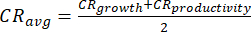 Average growth and productivity equation, C<sub>Ravg</sub> = (C<sub>Rgrowth</sub> + C<sub>Rproductivity</sub>) / 2.