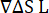 Nabla operator, ΔASL symbol, mathematical equation, vector calculus concept