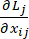 Partial derivative of L_j over x_ij; equation; calculus; mathematical analysis; educational.