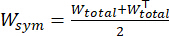 Symmetric weight equation W_sym=(W_total+W_total^T)/2, mathematical formula.