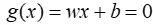 Linear equation formula, g(x)=wx+b=0, algebraic concept, mathematical formulation.