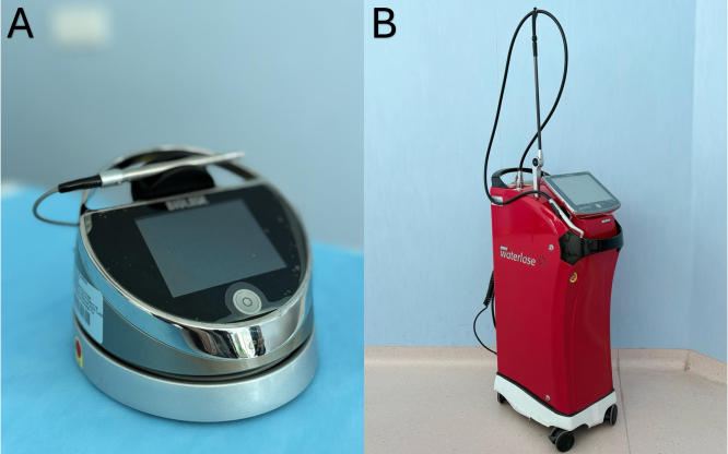 Laser equipment for medical procedures; includes handheld and mobile laser systems; optical application.