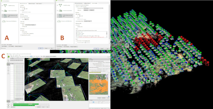 figure-results-4 Geospatial data processing diagram; UAV mapping, 3D point cloud generation, and terrain analysis.