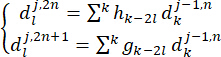 Wavelet transform equations, Σ-formula, mathematical concepts, diagram for educational use.