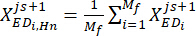 Equation illustrating statistical data averaging method.