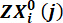 Mathematical expression ZXi^0(j) representing statistical variables.