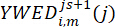 Mathematical equation YWED^js+1_im(j) in scientific notation; key for data analysis research.