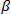 Beta symbol (β) used in statistical analysis or physics calculations, formula representation.
