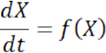 figure-protocol-2 Differential equation, dX/dt=f(X), illustrating dynamic systems in mathematical analysis.