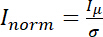 Static equilibrium; formula I_norm=I_μ/σ; equation; statistical analysis; educational use.