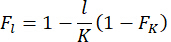 Static equilibrium formula, Fl=1-l/K(1-Fk); equation diagram; research keyword focus.