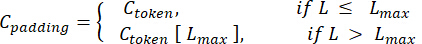 Equation: Padding calculation formula diagram with conditions for maximum length, educational use.