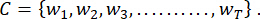 figure-protocol-20 Static equilibrium equation, C={W1, W2, ..., WT}, formula representation for educational use.