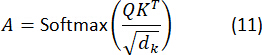 figure-protocol-14 Softmax function formula, A=Softmax((QK^T)/√d_k), equation for attention mechanism.