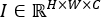 Vector space representation, I ∈ ℝⁿˣʷˣᶜ, formula illustration, educational math concept.
