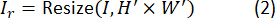 figure-protocol-3 Image processing formula, Ir = Resize(I,H'×W') equation, related to resizing methods.