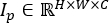 Equation illustrating image space from real-valued dimensions; formula: I_p ∈ ℝ^(H×W×C)