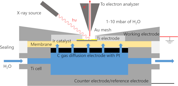 figure-results-2 X-ray spectroscopy diagram of gas cell setup for electron excitation analysis with catalysts.