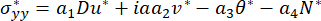 Static equilibrium equation σyy=a1Du*+iaa2v*-a3θ*-a4N*; formula analysis, research use.