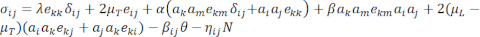 Static equilibrium equation, σij, material stress analysis formula, concise algebraic form.
