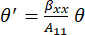 Static equilibrium formula θ'=βxx/A11θ; mechanics analysis equation.